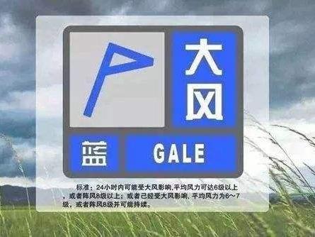 青岛市气象台发布大风蓝色预警信号